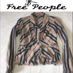 Boho Chic Free People Jacket W/ Frayed Edge